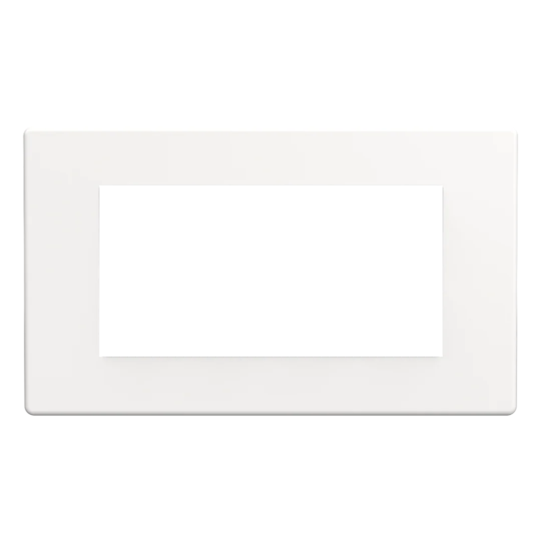 Dimmer Faceplate (4 Gang) - White Metal
