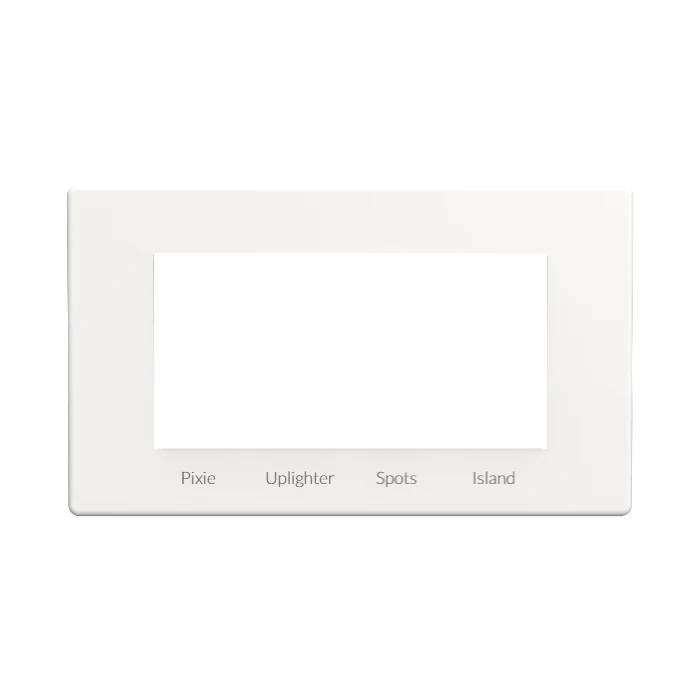 Dimmer Faceplate (4 Gang) - White Metal